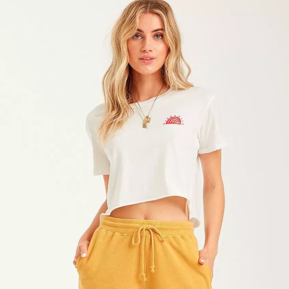 Billabong Suns Out Crop Top T Shirt NWT